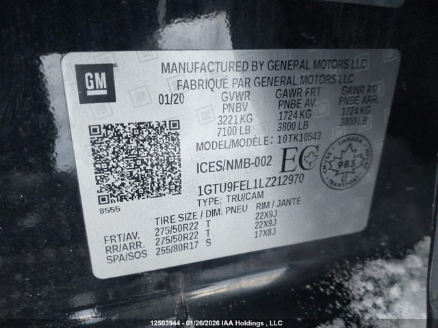 1GTU9FEL1LZ212970 GMC Sierra K1500 Denali