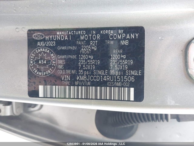 KM8JCCD14RU151506 Hyundai Tucson Sel Convenience