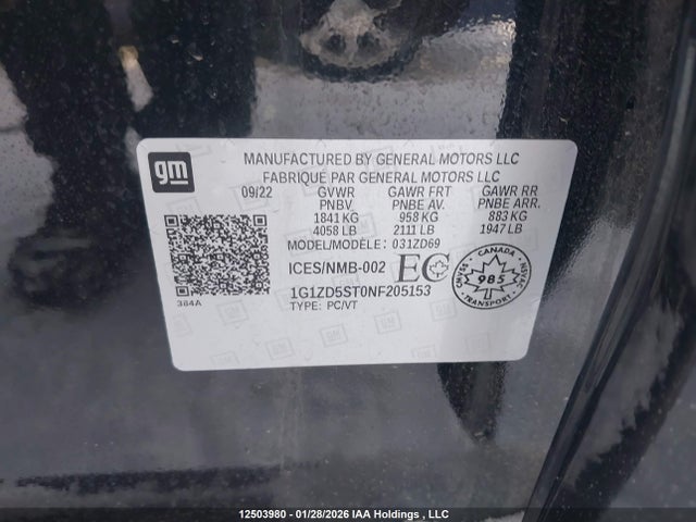 Chevrolet Malibu 2022 1G1ZD5ST0NF205153 Image 9