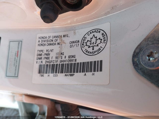 2HGFC1F99HH109918 Honda Civic