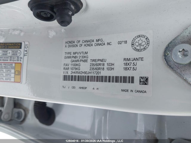 2HKRW2H90JH117201 Honda CR-V