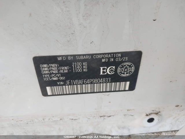 Subaru Impreza Sport 2023 JF1VBAF64P9804833 Image 9