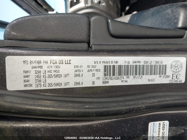 1C4RJFBG1HC601574 Jeep Grand Cherokee Limited