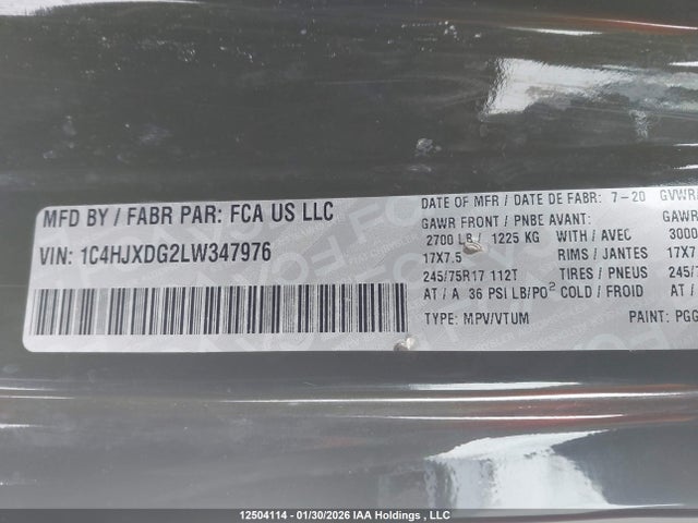1C4HJXDG2LW347976 Jeep Wrangler Unlimited Sport