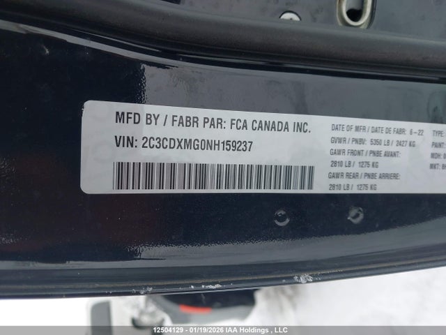 2C3CDXMG0NH159237 Dodge CHARGER GT