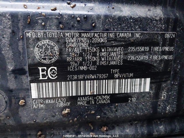2T3R1RFV4RW479267 Toyota Rav4 Xle
