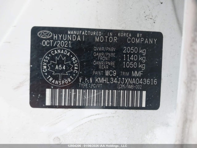 KMHL34JJXNA043616 Hyundai Sonata