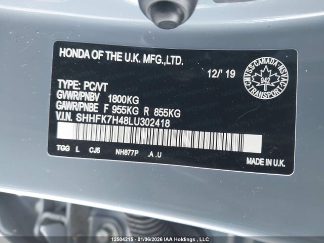 SHHFK7H48LU302418 Honda Civic