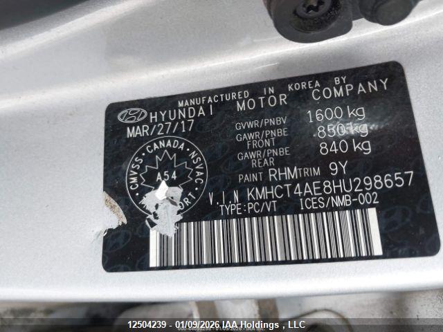 Продажа на аукционе авто 2017 Hyundai Accent, vin: KMHCT4AE8HU298657, номер лота: 12504239