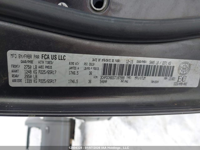 3C4PDCAB2GT187999 Dodge Journey