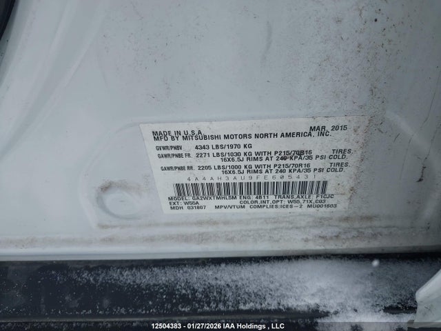 Mitsubishi RVR 2015 4A4AH3AU9FE605431 Image 9