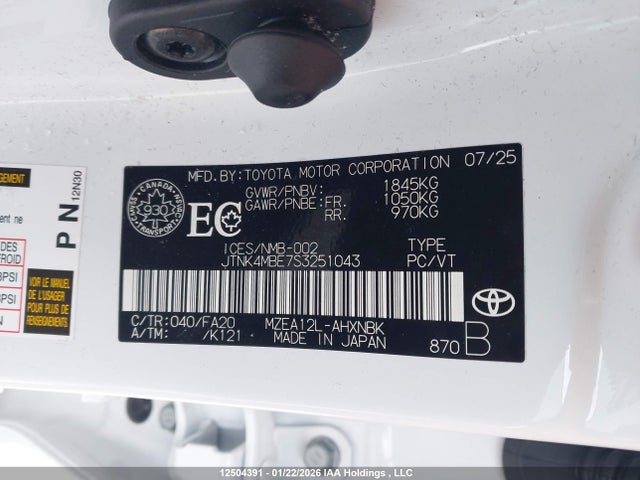 JTNK4MBE7S3251043 Toyota Corolla