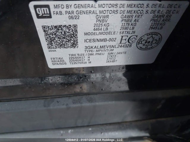 3GKALMEV5NL244328 GMC Terrain Sle