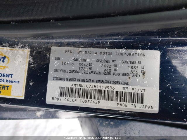 Mazda Mazda3 Gx 2017 JM1BN1U73H1119996 Image 9