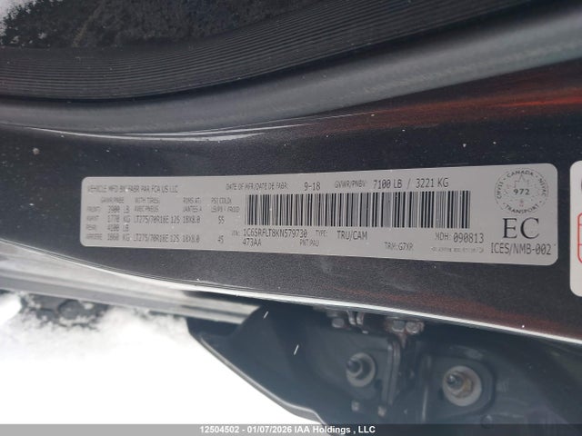 Aukcja sprzedaży 2019 Ram 1500 Rebel, vin: 1C6SRFLT8KN579730, numer aukcji: 12504502