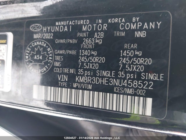 Hyundai Palisade Sel 2022 KM8R3DHE3NU458522 Image 9
