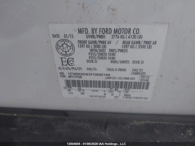 Ford EXPLORER XLT 2015 1FM5K8D83FGB85168 Image 18