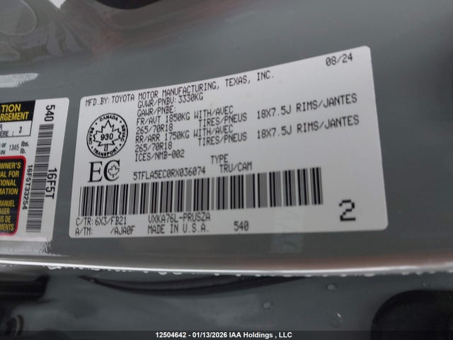 5TFLA5EC0RX036074 Toyota Tundra