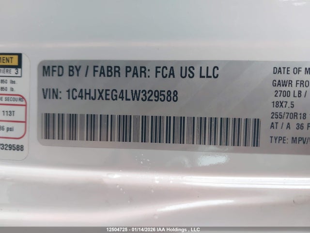 1C4HJXEG4LW329588 Jeep Wrangler Unlimited Sahara