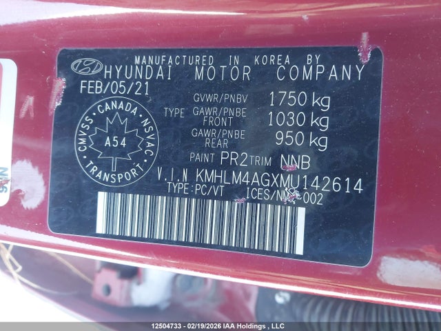 KMHLM4AGXMU142614 Hyundai Elantra Preferred