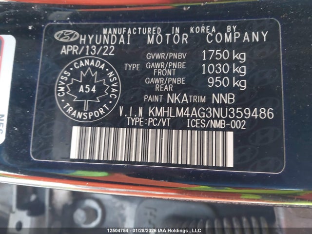 Hyundai ELANTRA SEL 2022 KMHLM4AG3NU359486 Image 9