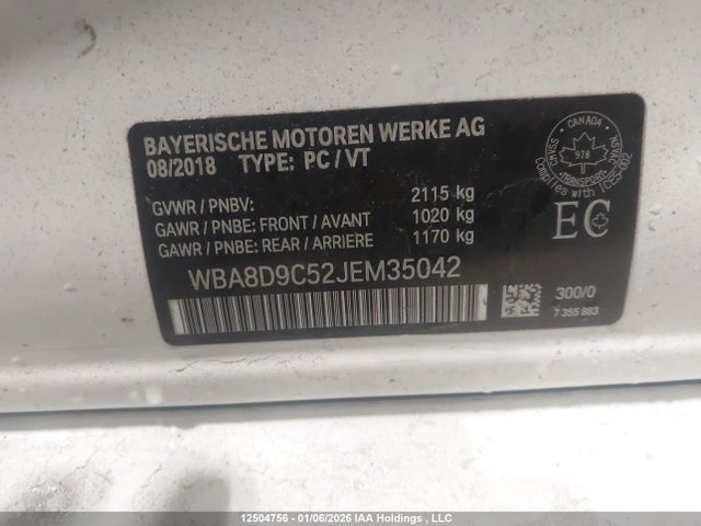 WBA8D9C52JEM35042 BMW 330 XI