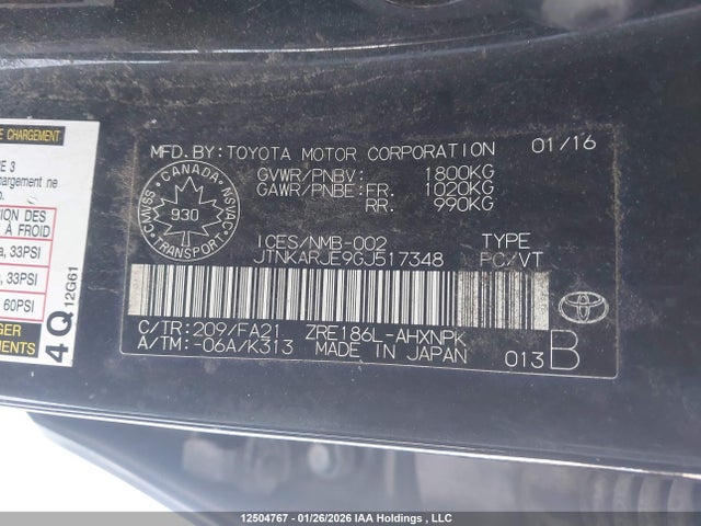 JTNKARJE9GJ517348 Toyota SCION IM