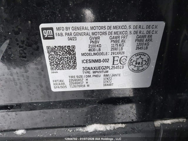 3GNAXUEG2PL254519 Chevrolet EQUINOX LT