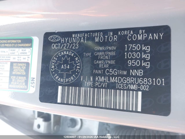 Aukcja sprzedaży 2024 Hyundai Elantra Preferred W/tech Package, vin: KMHLM4DG8RU683101, numer aukcji: 12504807