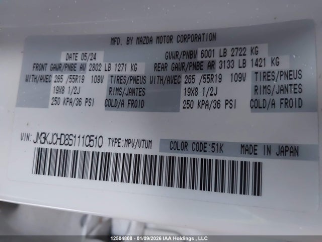 JM3KJCHD8S1110510 Mazda Cx-70 Gs-l