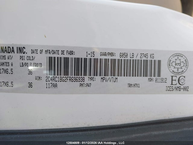 2C4RC1BG2FR696938 Chrysler Town &amp; Country Touring