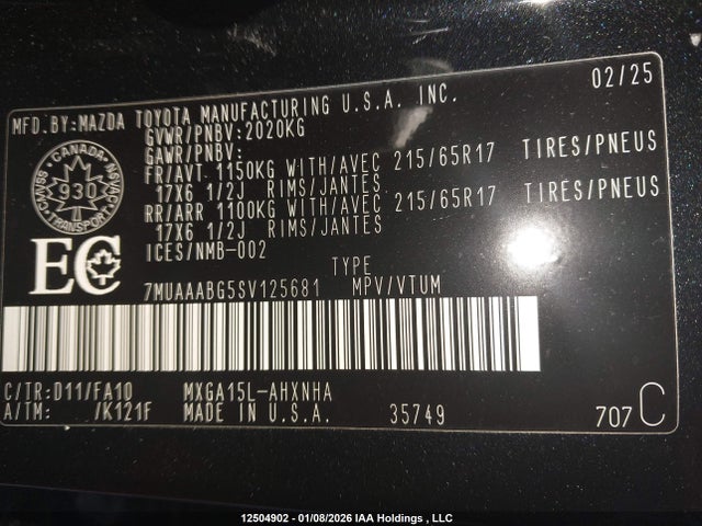 7MUAAABG5SV125681 Toyota Corolla Cross L