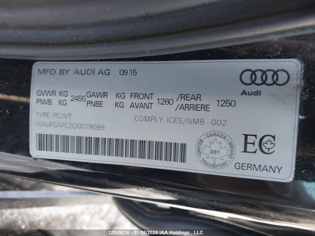WAUFGAFC2GN078089 Audi A6 Premium Plus