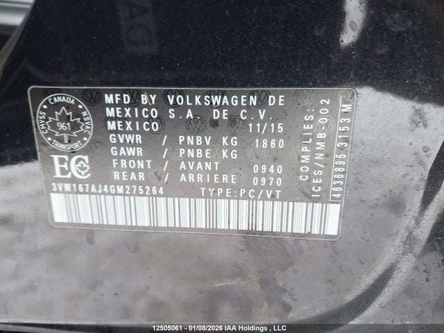 3VW167AJ4GM275264 Volkswagen Jetta