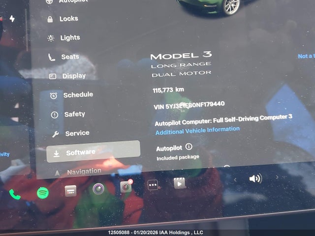 5YJ3E1EB0NF179440 Tesla Model 3 Long Range