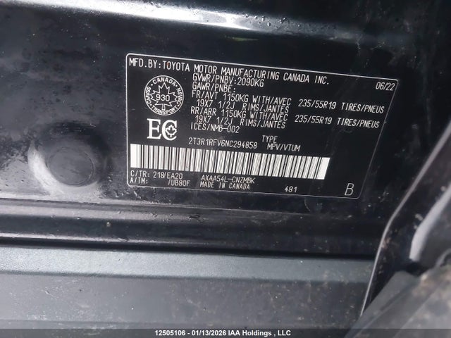 2T3R1RFV6NC294858 Toyota Rav4 Xle/xle Premium