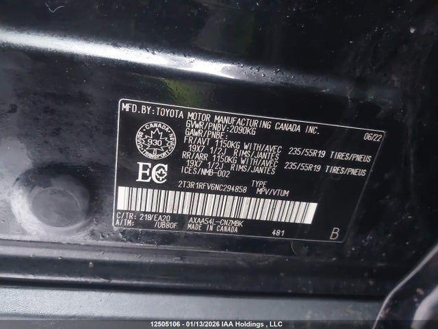 2T3R1RFV6NC294858 Toyota Rav4 Xle/xle Premium