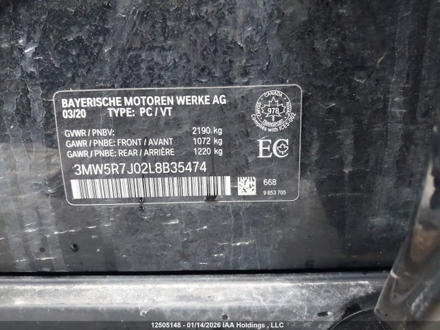 3MW5R7J02L8B35474 BMW 330i Xdrive
