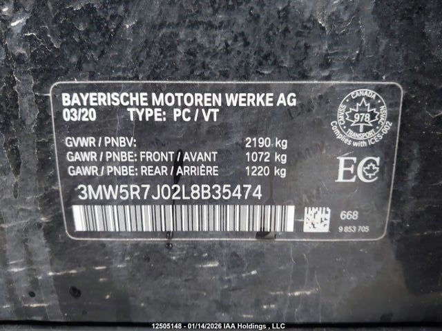 3MW5R7J02L8B35474 BMW 330i Xdrive