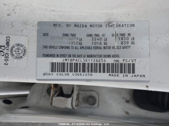 JM1BPACL5K1126254 Mazda 3 Preferred Plus