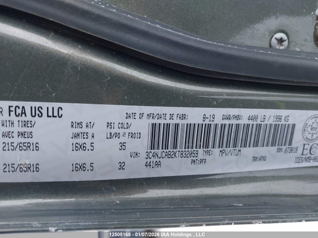 3C4NJCAB2KT832059 Jeep Compass Sport