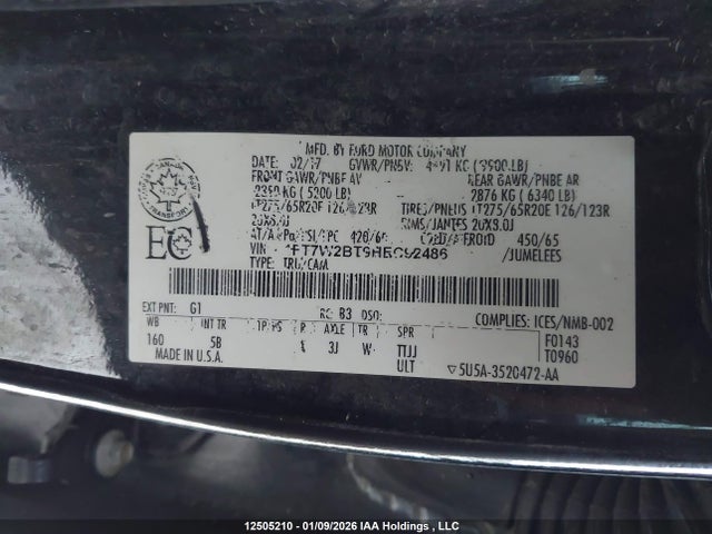 Ford F-250 Lariat 2017 1FT7W2BT9HEC92486 Image 9