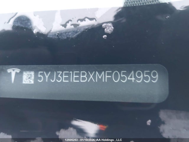 Продажа на аукционе авто 2021 Tesla Model 3 Long Range, vin: 5YJ3E1EBXMF054959, номер лота: 12505253