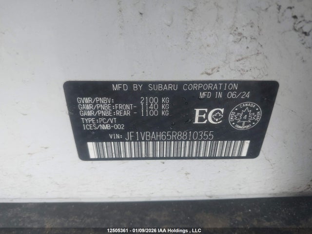 JF1VBAH65R8810355 Subaru Wrx Premium