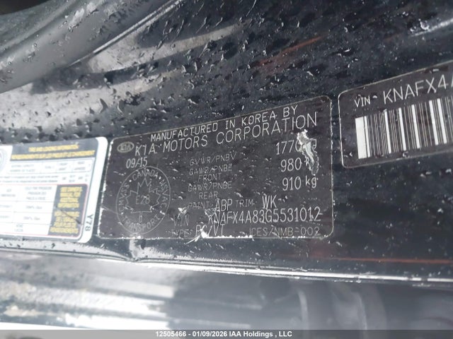 KNAFX4A83G5531012 KIA Forte 2.0l Ex/2.0l Ex Se