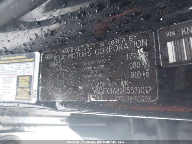 KNAFX4A83G5531012 KIA Forte 2.0l Ex/2.0l Ex Se