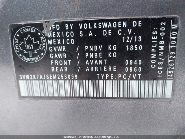 Volkswagen JETTA S 2014 3VW2K7AJ8EM253099 Image 18