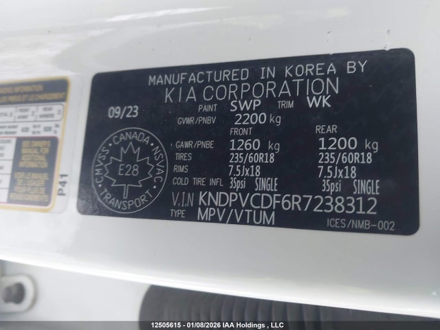 Продаж на аукціоні авто 2024 Kia Sportage, vin: KNDPVCDF6R7238312, номер лоту: 12505615