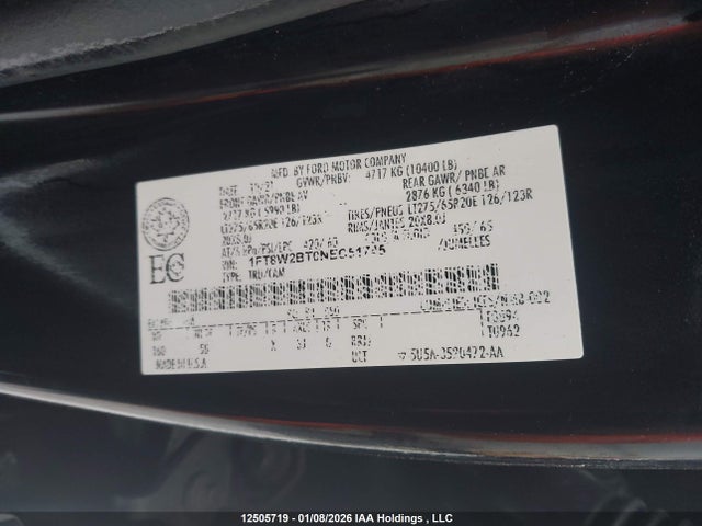 1FT8W2BT0NEC51745 Ford F250 Super Duty