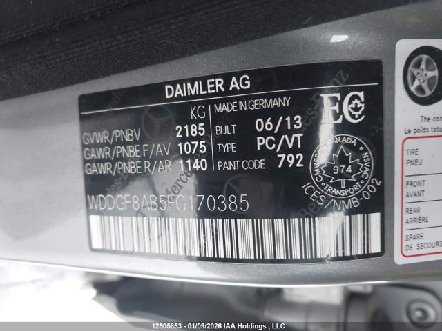 WDDGF8AB5EG170385 Mercedes-Benz C 300 4matic